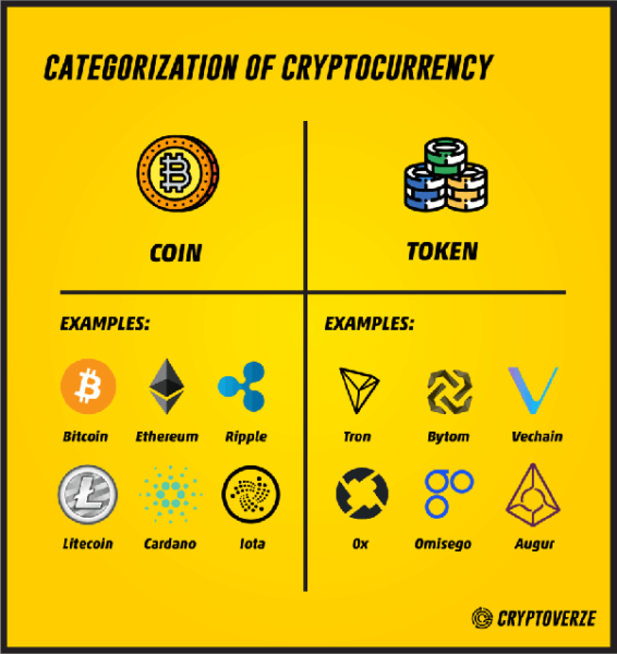 コインとトークンの分類表